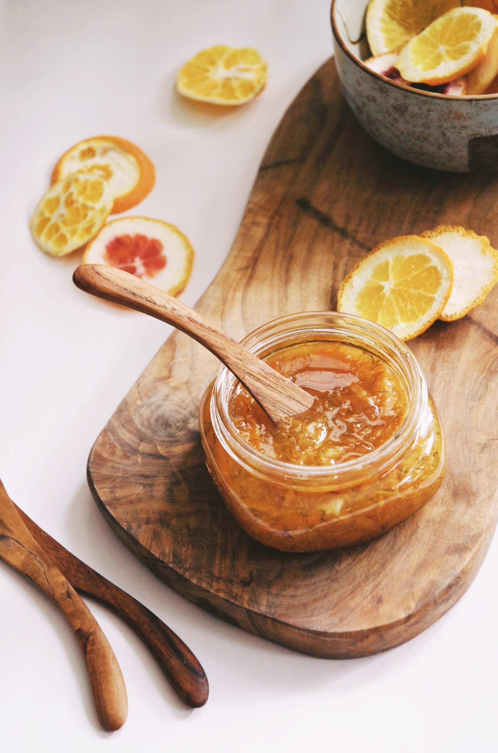 marmalade on cutting board